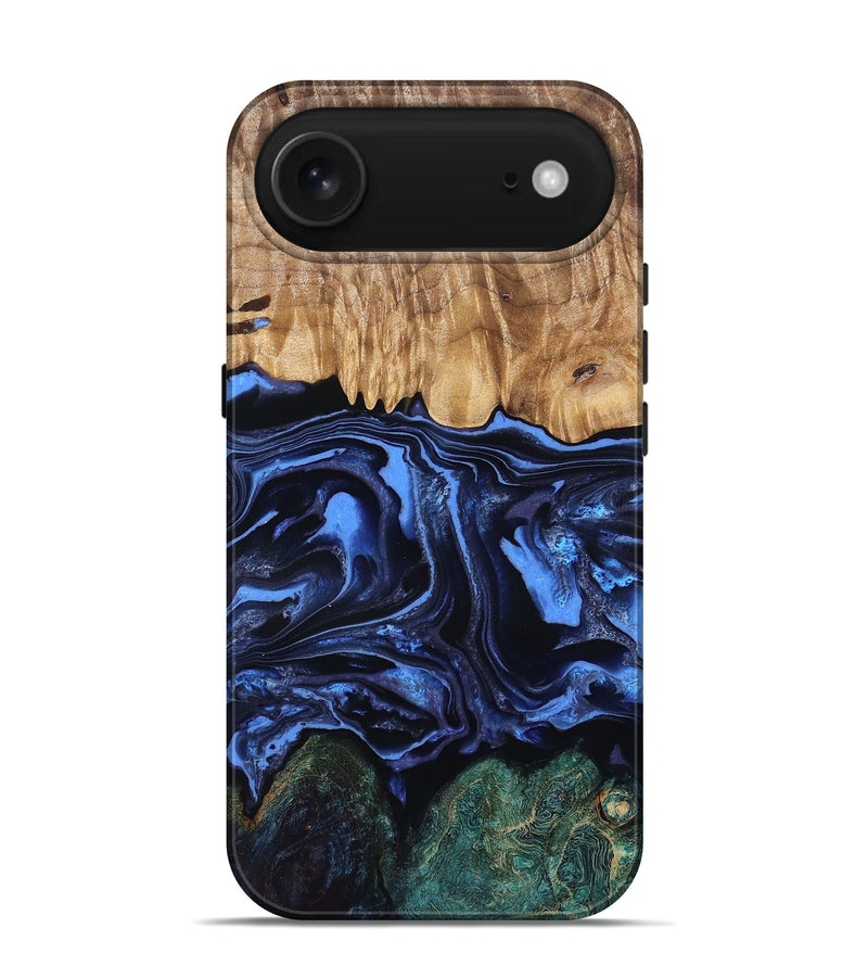 iPhone 17 Air Wood Live Edge Phone Case - Shmuel (Blue, 829807)