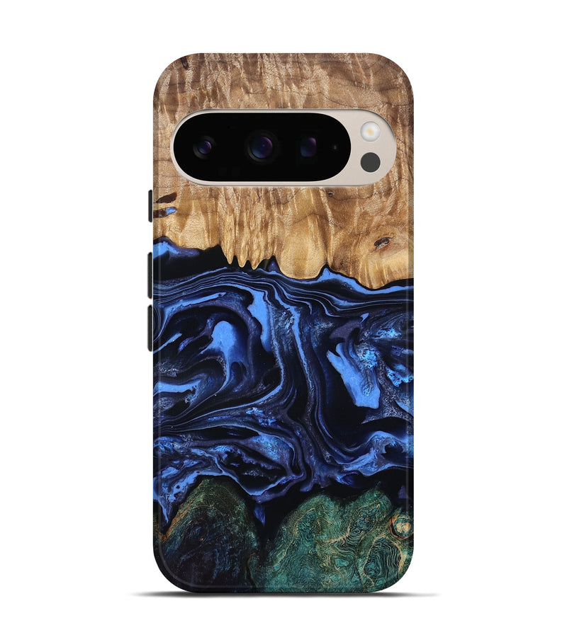 Pixel 10 Wood Live Edge Phone Case - Shmuel (Blue, 829807)