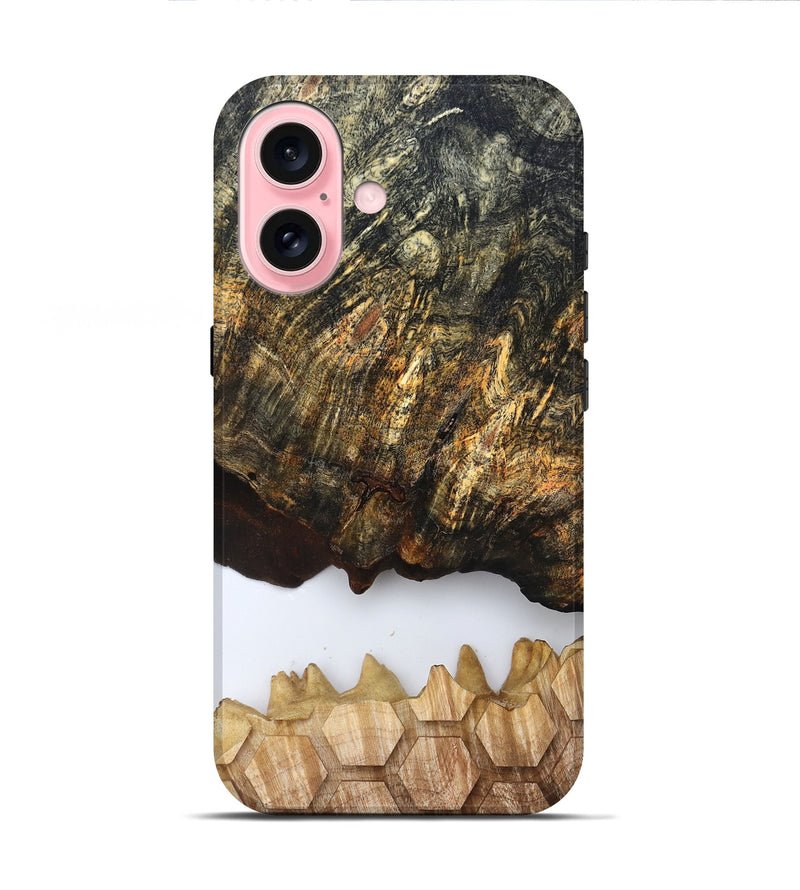 iPhone 16 Wood Live Edge Phone Case - Artis (Clear, 829808)