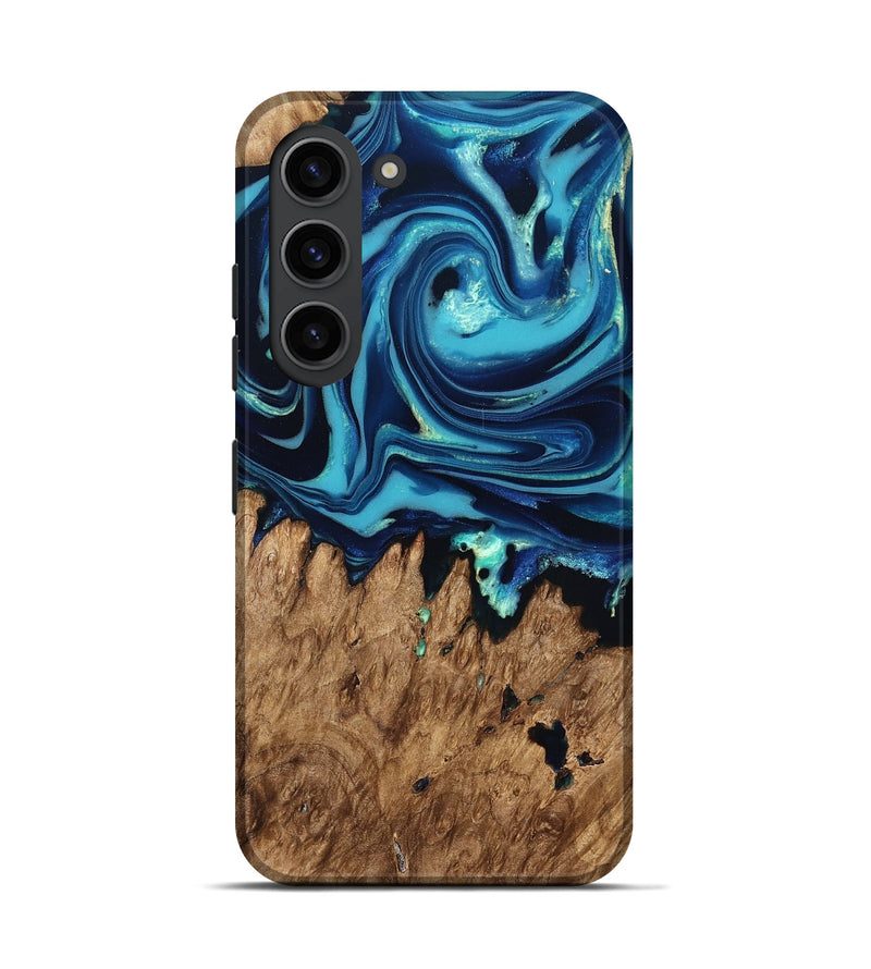 Galaxy S23 Wood Live Edge Phone Case - Rosina (Blue, 829809)