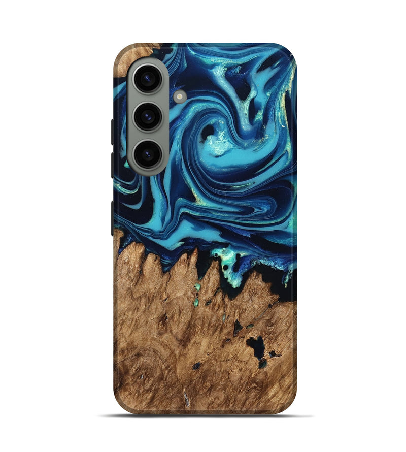 Galaxy S24 Wood Live Edge Phone Case - Rosina (Blue, 829809)