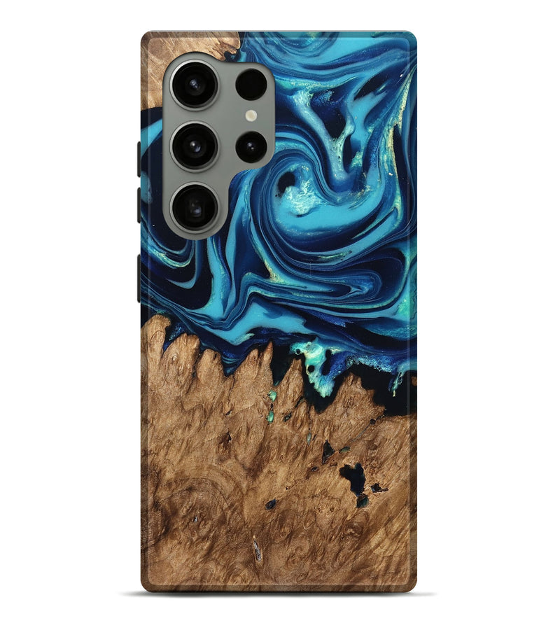 Galaxy S24 Ultra Wood Live Edge Phone Case - Rosina (Blue, 829809)