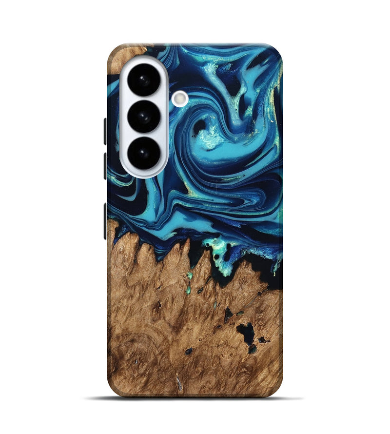 Galaxy S26 Wood Live Edge Phone Case - Rosina (Blue, 829809)