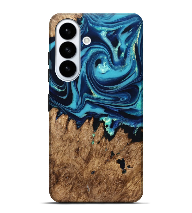 Galaxy S26 Plus Wood Live Edge Phone Case - Rosina (Blue, 829809)