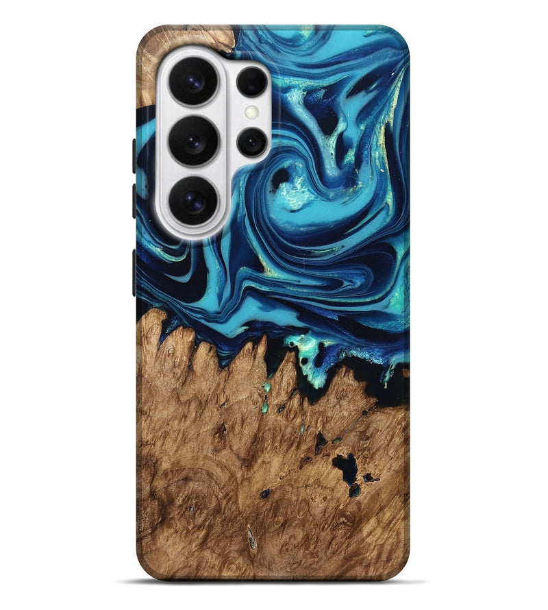 Galaxy S26 Ultra Wood Live Edge Phone Case - Rosina (Blue, 829809)