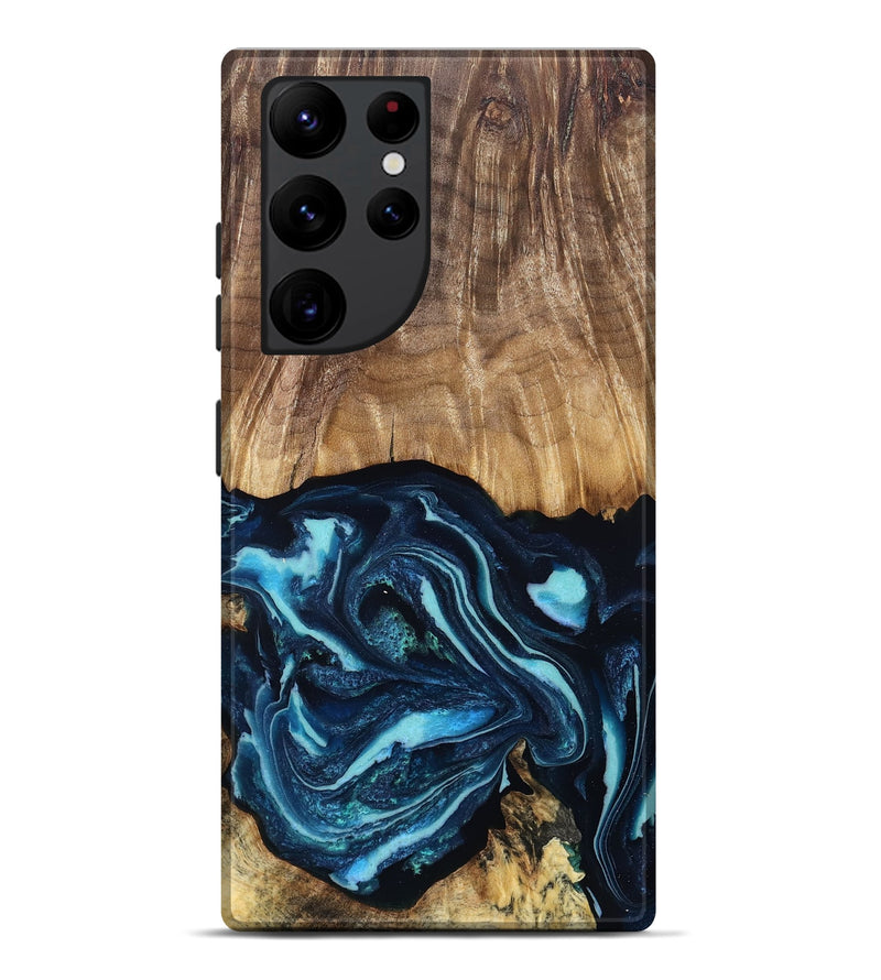 Galaxy S22 Ultra Wood Live Edge Phone Case - Chantel (Blue, 829810)
