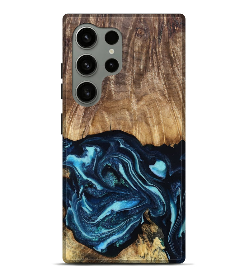 Galaxy S24 Ultra Wood Live Edge Phone Case - Chantel (Blue, 829810)
