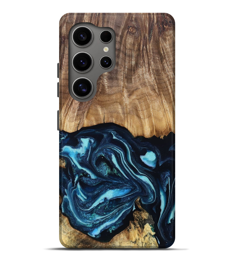 Galaxy S25 Ultra Wood Live Edge Phone Case - Chantel (Blue, 829810)