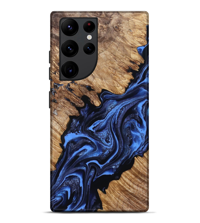Galaxy S22 Ultra Wood Live Edge Phone Case - Emery (Blue, 829814)