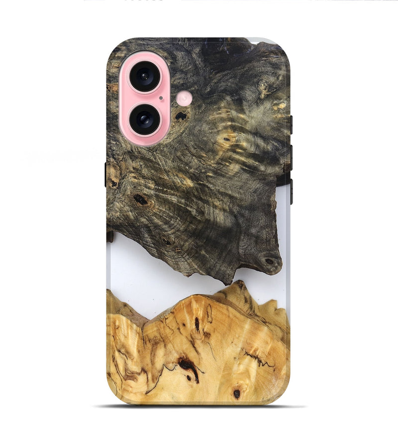 iPhone 16 Wood Live Edge Phone Case - Teena (Clear, 829822)