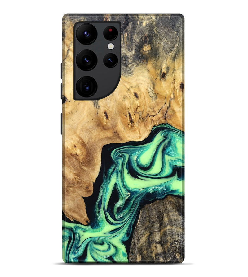 Galaxy S22 Ultra Wood Live Edge Phone Case - Mikael (Green, 829824)