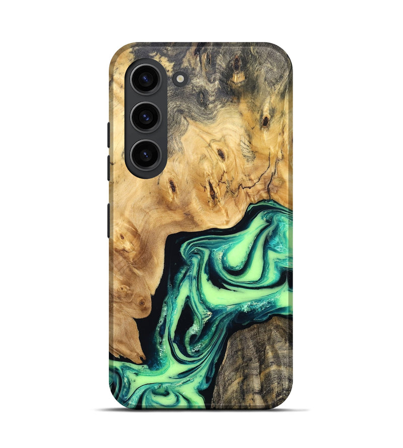 Galaxy S23 Wood Live Edge Phone Case - Mikael (Green, 829824)