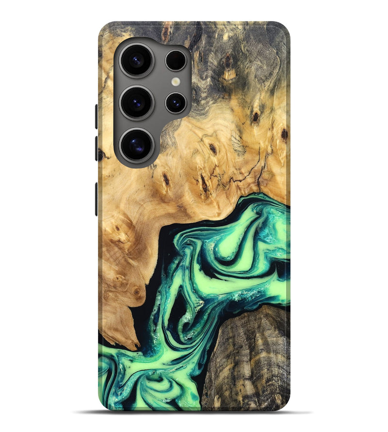 Galaxy S25 Ultra Wood Live Edge Phone Case - Mikael (Green, 829824)