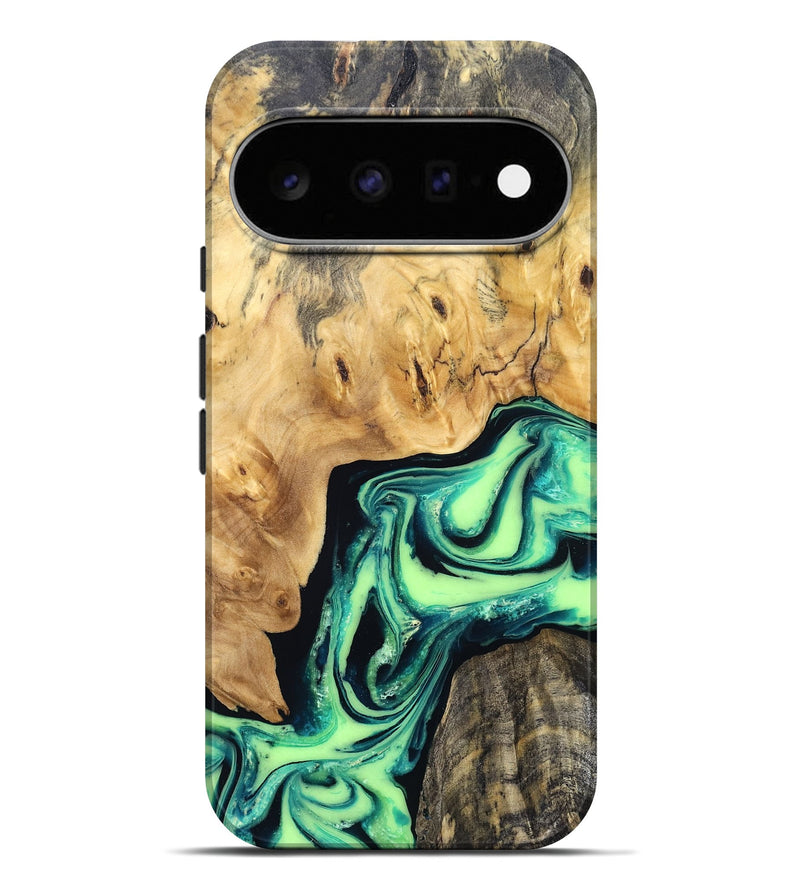 Pixel 11 Pro XL Wood Live Edge Phone Case - Mikael (Green, 829824)