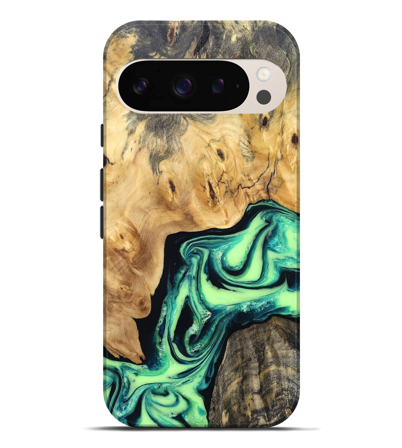 Pixel 9 Pro XL Wood Live Edge Phone Case - Mikael (Green, 829824)
