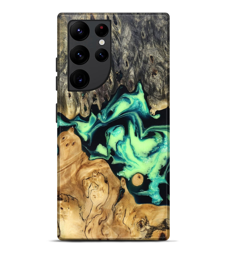 Galaxy S22 Ultra Wood Live Edge Phone Case - Tony (Green, 829825)
