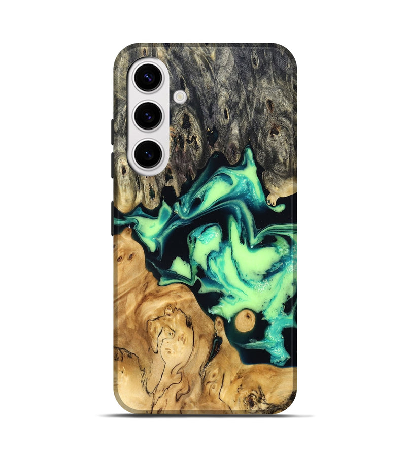 Galaxy S25 Wood Live Edge Phone Case - Tony (Green, 829825)