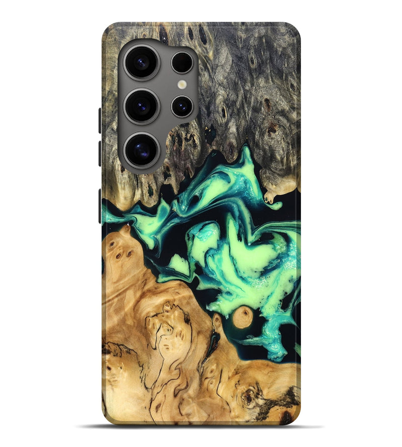 Galaxy S25 Ultra Wood Live Edge Phone Case - Tony (Green, 829825)
