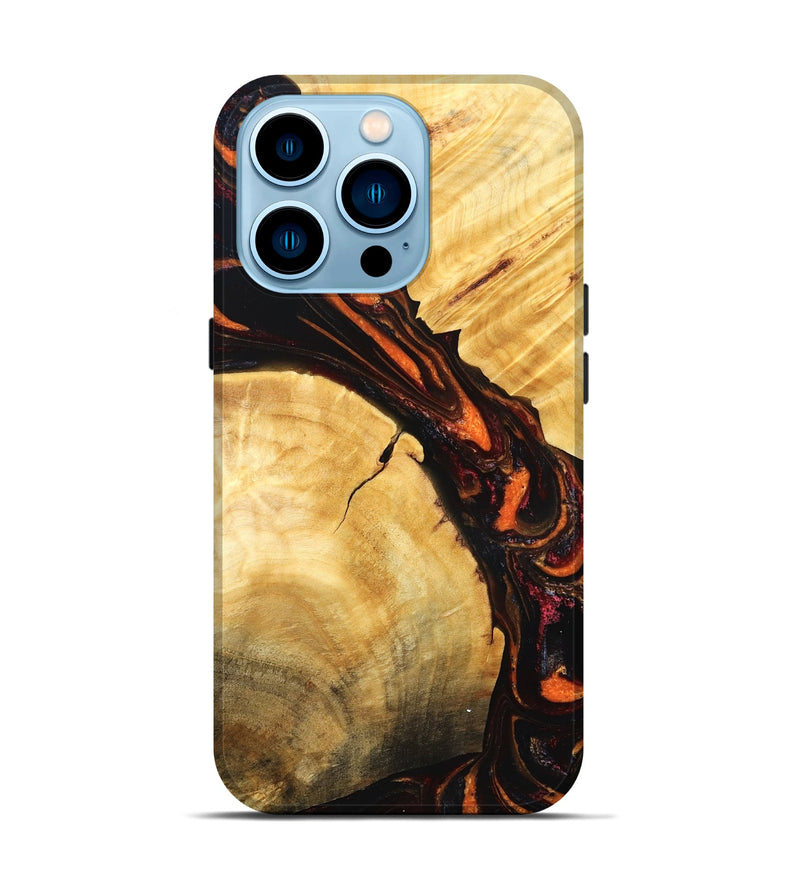 iPhone 14 Pro Wood Live Edge Phone Case - Richard (Red, 829837)