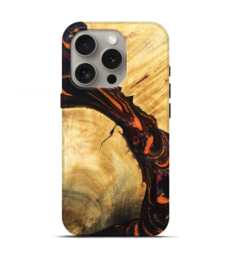 iPhone 16 Pro Wood Live Edge Phone Case - Richard (Red, 829837)