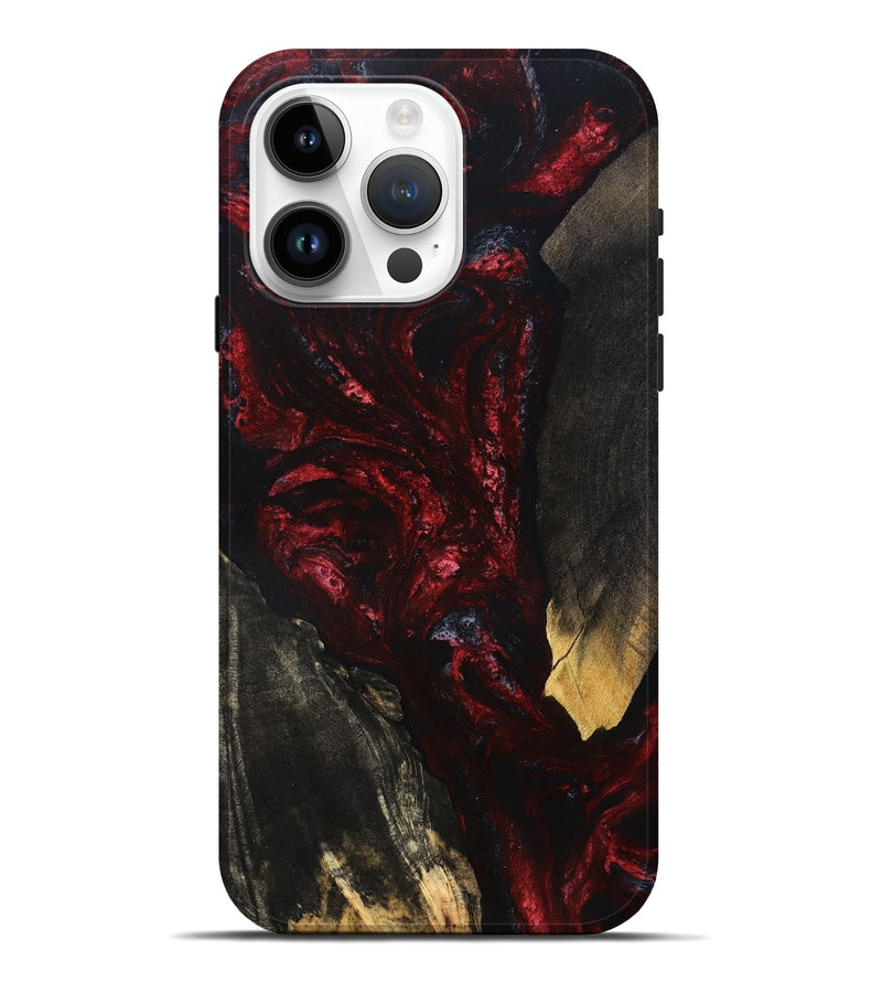 iPhone 15 Pro Max Wood Live Edge Phone Case - Kieran (Red, 829838)