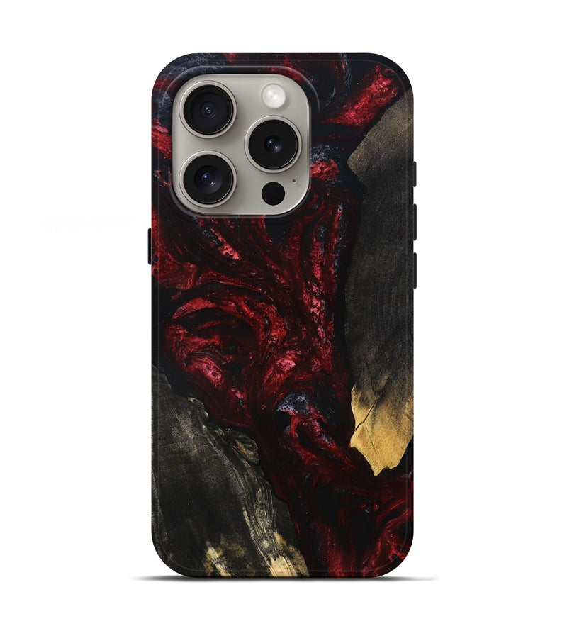 iPhone 16 Pro Wood Live Edge Phone Case - Kieran (Red, 829838)