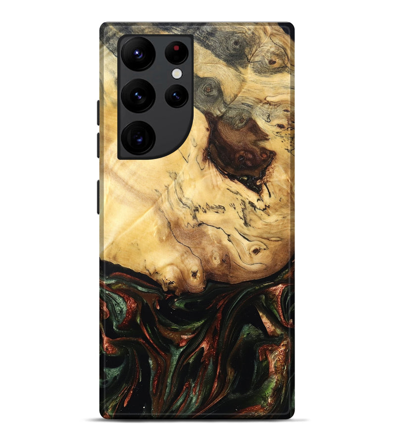 Galaxy S22 Ultra Wood Live Edge Phone Case - Aron (Green, 829840)