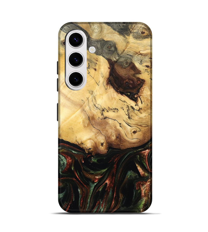 Galaxy S25 Wood Live Edge Phone Case - Aron (Green, 829840)