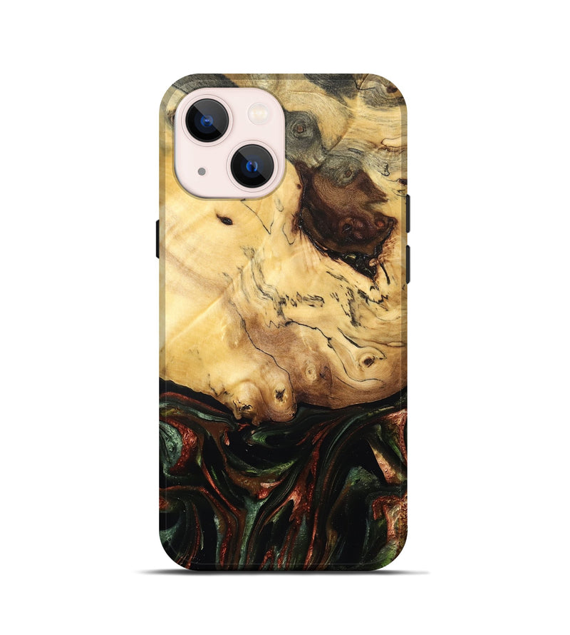 iPhone 13 mini Wood Live Edge Phone Case - Aron (Green, 829840)