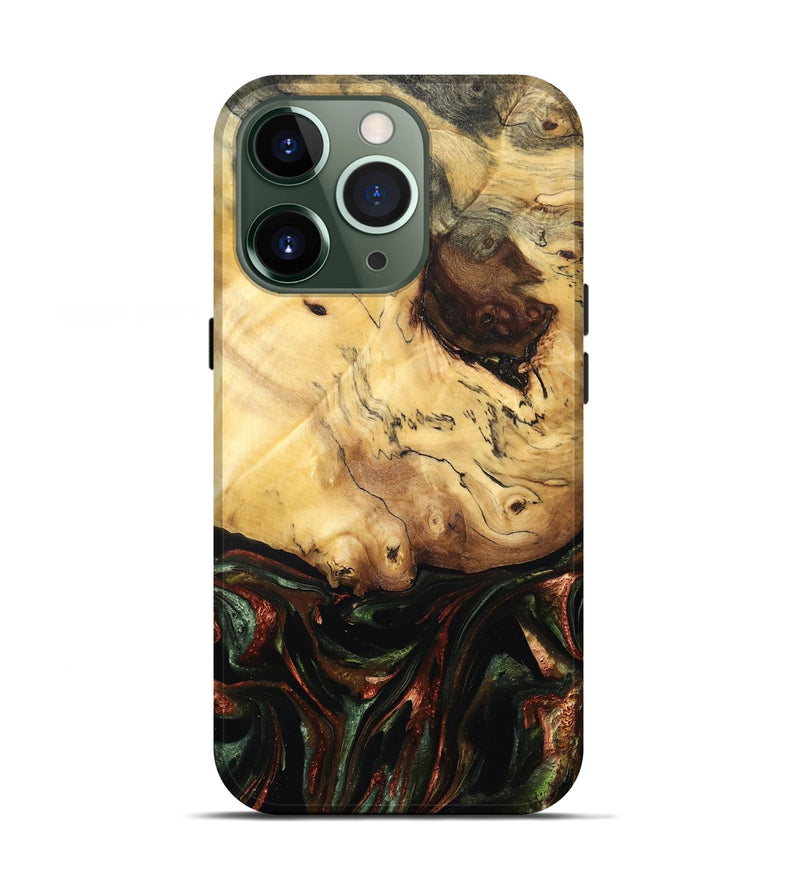 iPhone 13 Pro Wood Live Edge Phone Case - Aron (Green, 829840)