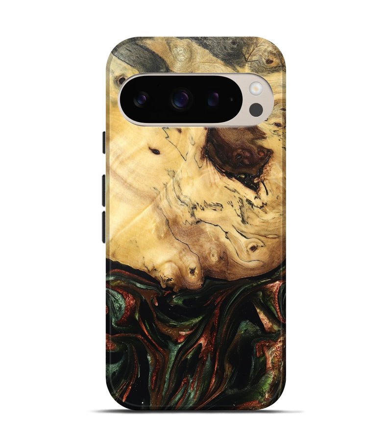 Pixel 9 Wood Live Edge Phone Case - Aron (Green, 829840)