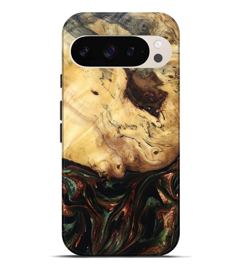 Pixel 9 Pro XL Wood Live Edge Phone Case - Aron (Green, 829840)