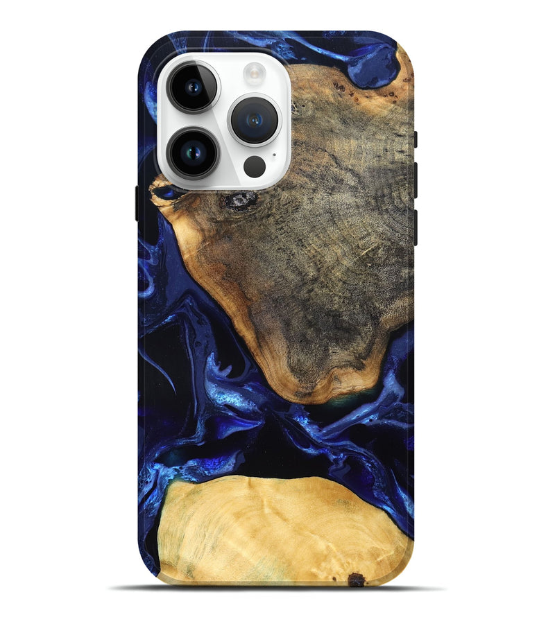 iPhone 15 Pro Max Wood Live Edge Phone Case - Coretta (Blue, 829841)