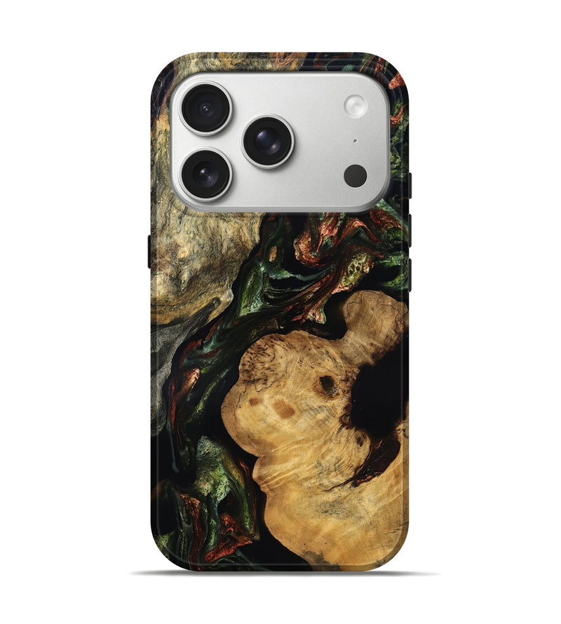 iPhone 17 Pro Wood Live Edge Phone Case - Grace (Green, 829842)