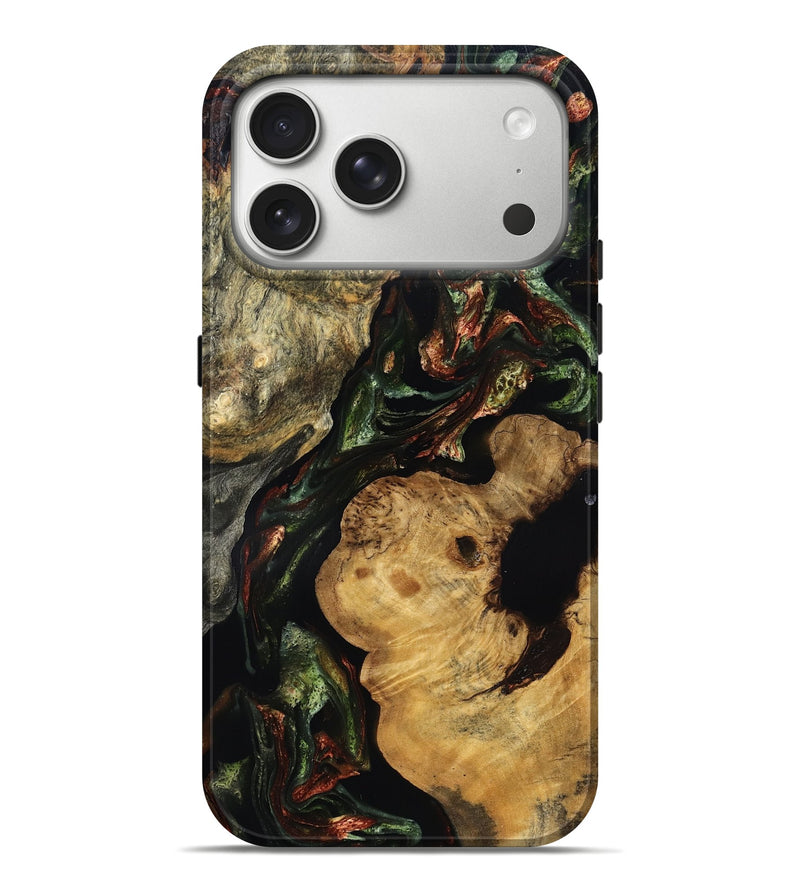 iPhone 17 Pro Max Wood Live Edge Phone Case - Grace (Green, 829842)