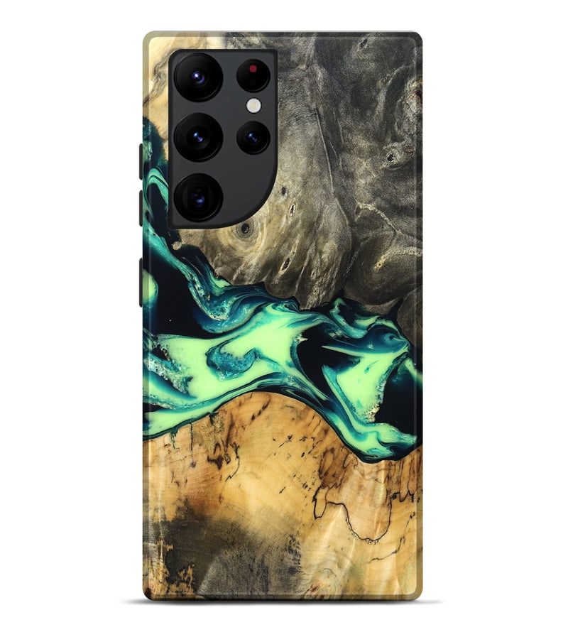 Galaxy S22 Ultra Wood Live Edge Phone Case - Jacklyn (Green, 829846)