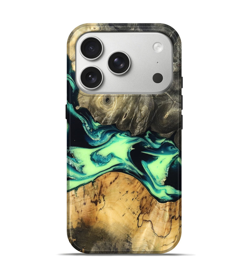 iPhone 17 Pro Wood Live Edge Phone Case - Jacklyn (Green, 829846)