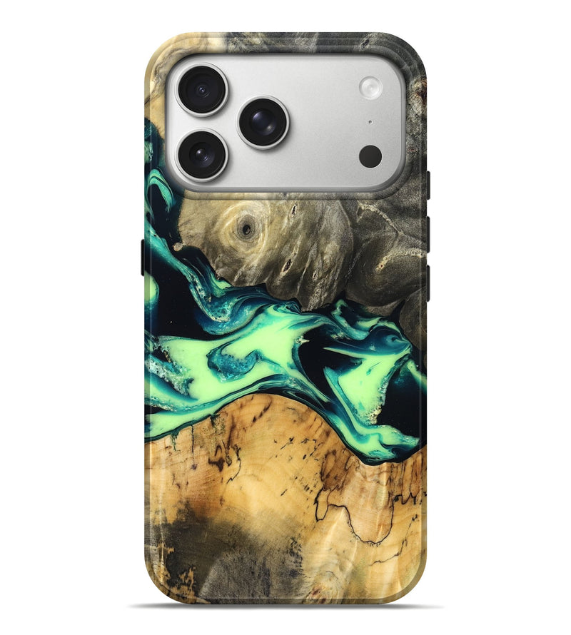 iPhone 17 Pro Max Wood Live Edge Phone Case - Jacklyn (Green, 829846)