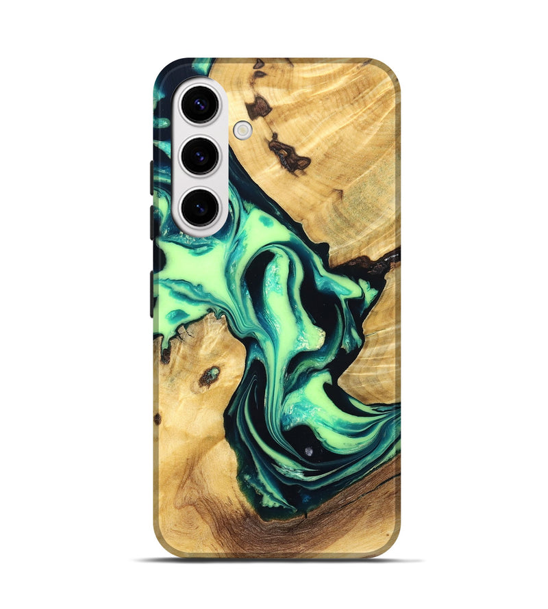Galaxy S25 Wood Live Edge Phone Case - Kira (Green, 829847)