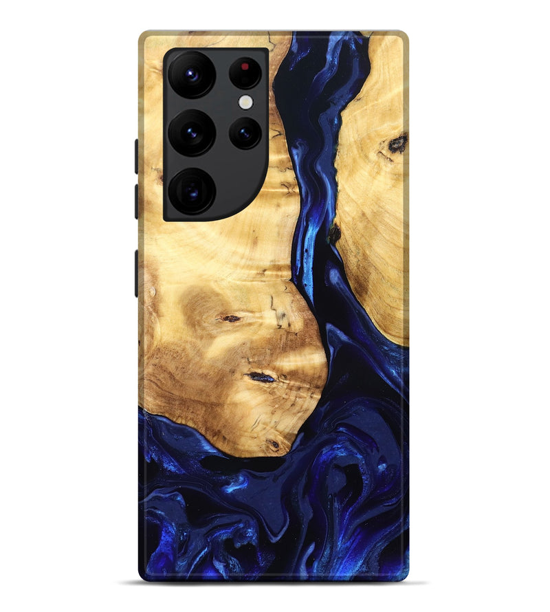 Galaxy S22 Ultra Wood Live Edge Phone Case - Tayla (Blue, 829853)