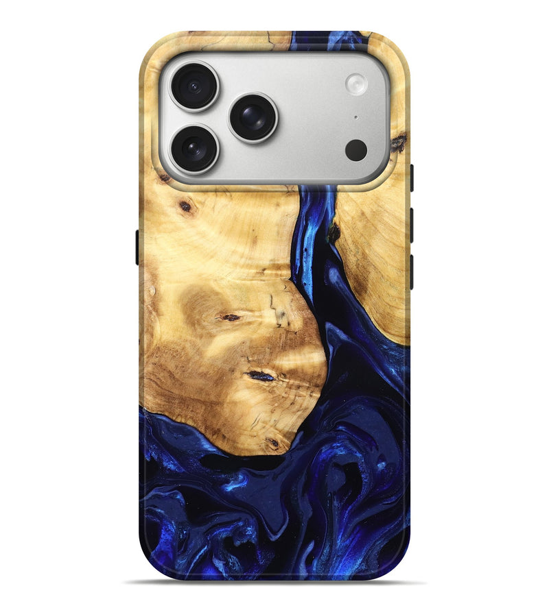 iPhone 17 Pro Max Wood Live Edge Phone Case - Tayla (Blue, 829853)