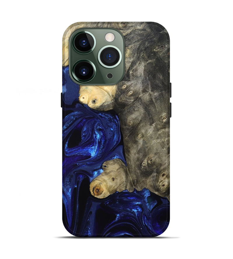 iPhone 13 Pro Wood Live Edge Phone Case - Paige (Blue, 829854)