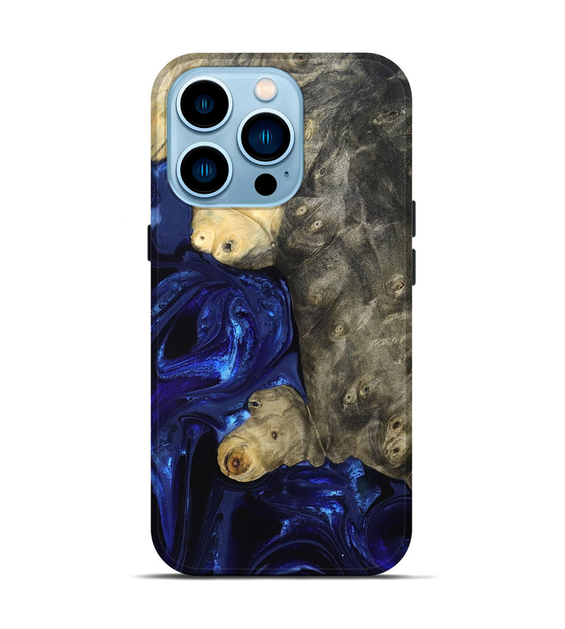 iPhone 14 Pro Wood Live Edge Phone Case - Paige (Blue, 829854)