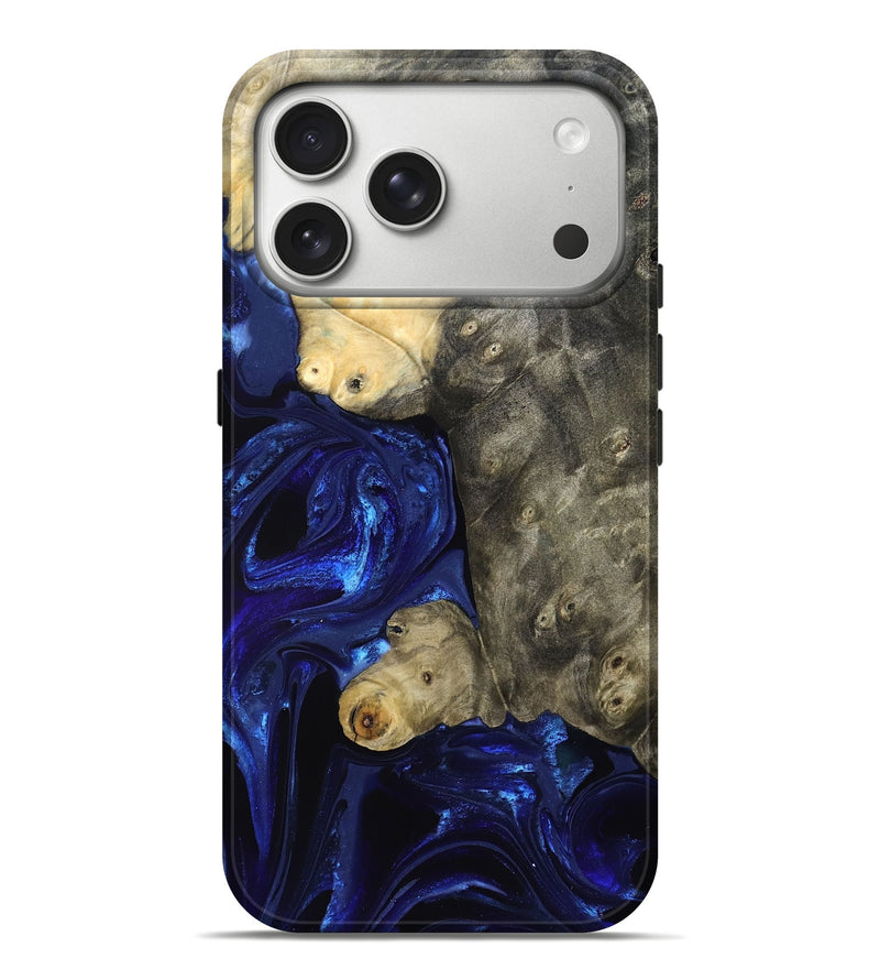 iPhone 17 Pro Max Wood Live Edge Phone Case - Paige (Blue, 829854)