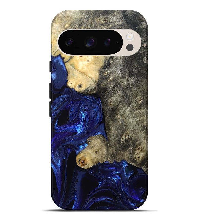 Pixel 9 Pro XL Wood Live Edge Phone Case - Paige (Blue, 829854)