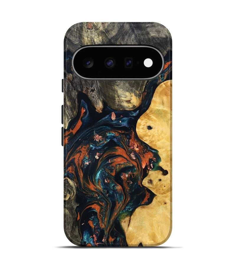 Pixel 11 Wood Live Edge Phone Case - Joana (Teal & Gold, 829855)