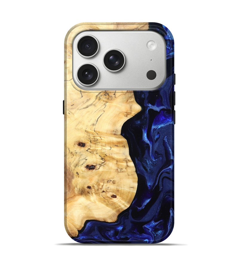 iPhone 17 Pro Wood Live Edge Phone Case - Ayana (Blue, 829858)