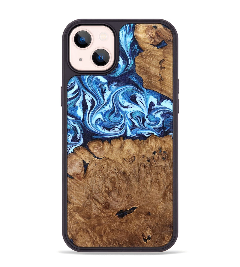 iPhone 14 Plus Wood Phone Case - Manila (Blue, 829952)