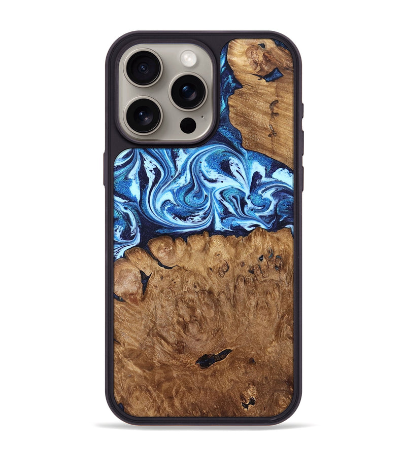 iPhone 15 Pro Max Wood Phone Case - Manila (Blue, 829952)