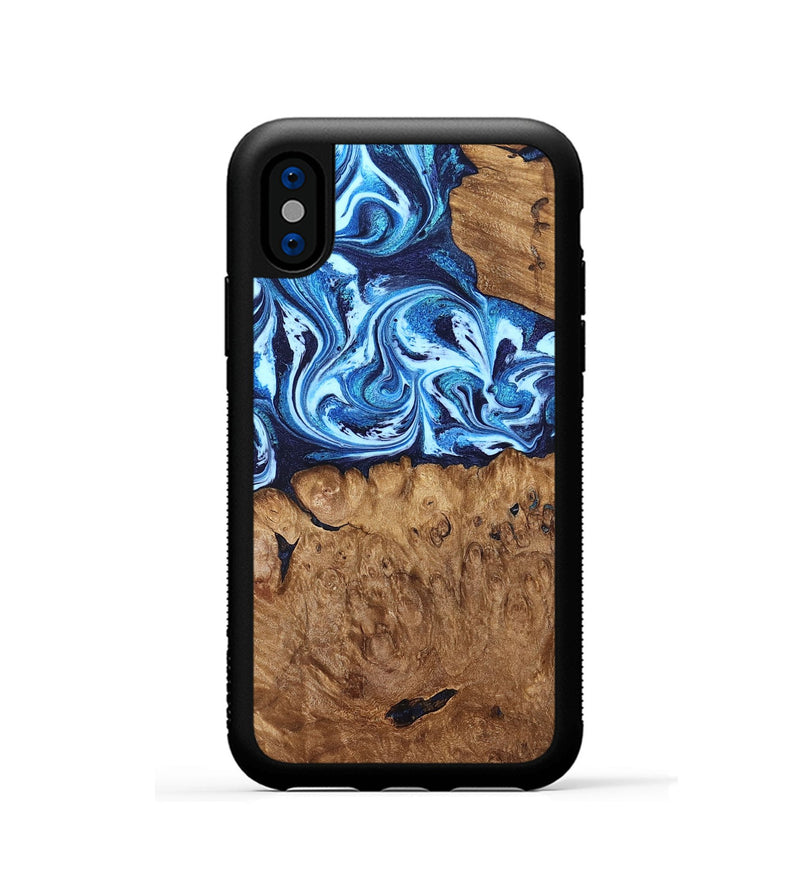 iPhone Xs Wood Phone Case - Manila (Blue, 829952)